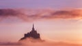 Beautiful panoramic view of famous Le Mont Saint-Michel tidal is Royalty Free Stock Photo