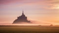 Beautiful panoramic view of famous Le Mont Saint-Michel tidal is Royalty Free Stock Photo