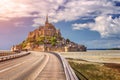 Beautiful panoramic view of famous Le Mont Saint-Michel tidal is Royalty Free Stock Photo