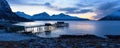 Beautiful panoramic view of fjord and landscape near Tromso, Norway Royalty Free Stock Photo