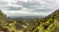 Beautiful panoramic view of the hiking trails to Hollywood Mountain in Griffith Park, where the famous Hollywood sign. Royalty Free Stock Photo