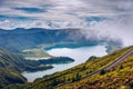 Beautiful panoramic view of Lagoa do Fogo lake in Sao Miguel Island, Azores, Portugal.