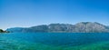 Beautiful panoramic view of Lake Garda. View of Limone Sul Garda resort city, Italy