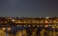 Beautiful panoramic view from Letna park at the Prague cityscape at night Royalty Free Stock Photo