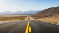Long straight highway in the American Southwest, USA Royalty Free Stock Photo