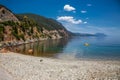 Beautiful panoramic view on Loutra Edipsou beach, Evia island. Greece