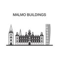 Beautiful panoramic view of the Malmo city in Sweden. Royalty Free Stock Photo