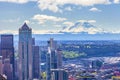 Beautiful Panoramic view of Mount Rainier and Seattle city Royalty Free Stock Photo