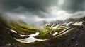 panoramic view high in the mountains in the Tusheti region, Georgia Royalty Free Stock Photo