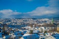 Beautiful panoramic view of the norwegian city Trondheim during the winter