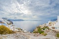 Beautiful panoramic view of Oia village on Santorini island in Greece Royalty Free Stock Photo