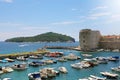 Beautiful panoramic view of the old harbor of Dubrovnik with Lokrum Island, Croatia, Europe Royalty Free Stock Photo