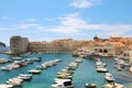 Beautiful panoramic view of the old town harbor of Dubrovnik, Croatia, Europe Royalty Free Stock Photo