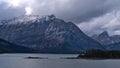 Beautiful panoramic view over reservoir Upper Kananaskis Lake in Alberta, Canada in the Rocky Mountains. Royalty Free Stock Photo