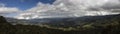 Beautiful panoramic view of Pacho, Cundinamarca Colombia Valley from `la torre de los indios` an ancient monolith into a mountain Royalty Free Stock Photo