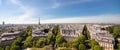 Beautiful Panoramic View of Paris with Eiffel Tower from Roof of Triumphal Arch