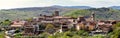 Beautiful panoramic view of San Martin del Castanar village. Sierra de Bejar. Spain.