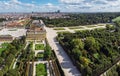 Beautiful panoramic view of the the Schonbrunn palace, Vienna Austria. Schonbrunn Palace is Rococo palace, the summer residence