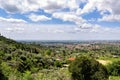 Beautiful panoramic view from Tivoli town on a Roman suburb.