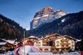 Beautiful panoramic view to the Sellaronda - the largest ski carousel in Europe - skiing the four most famous passes in the