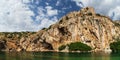 Beautiful panoramic view at Vouliagmeni lake, spa and thermal resort near to Athens, Greece