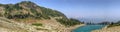 Beautiful panoramic view of Whistler Mountains in summer season