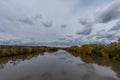 Beautiful panoramic Wabash river vista in Lafayette, Indiana Royalty Free Stock Photo