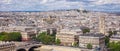 Beautiful panorana of Paris seen from the Notre Dame Cathedral.