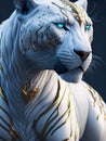 Beautiful Panther with White and Gold Coat