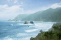 Beautiful Papuma Beach at misty morning Royalty Free Stock Photo