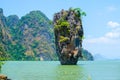 Beautiful paradise place on James Bond island Khao Phing Kan stone. Phuket Thailand nature. Asia travel photography Royalty Free Stock Photo