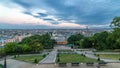 Beautiful Paris cityscape day to night timelapse seen from Montmartre. Paris, France Royalty Free Stock Photo