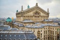 Beautiful Parisian skyline with Opera Garnier on a winter day Royalty Free Stock Photo