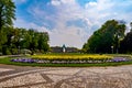 Beautiful park in front of spa house in city of Bad oeynhausen Royalty Free Stock Photo