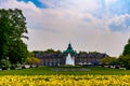 Beautiful park in front of spa house in city of Bad oeynhausen Royalty Free Stock Photo