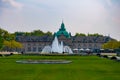 Beautiful park in front of spa house in city of Bad oeynhausen Royalty Free Stock Photo