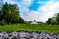 Beautiful park in front of spa house in city of Bad oeynhausen Royalty Free Stock Photo