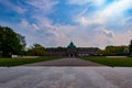 Beautiful park in front of spa house in city of Bad oeynhausen Royalty Free Stock Photo