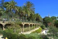 Beautiful Park Guell alleys, Spain