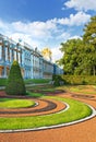 Beautiful park near Catherine Palace Museum in Tsarskoye Selo at St.Petersburg