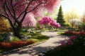 Ultra-Detail Beautiful Park Spring Season, popular or the most searched in stock photos Royalty Free Stock Photo