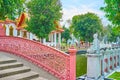 The beautiful park of Wat Benchamabophit Dusitvanaram Marble Temple, Bangkok, Thailand