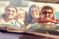 Beautiful party friend girls dancing in a car on the beach happy Royalty Free Stock Photo