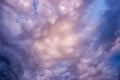 Detailed colorful cloudy patterns and textures at sunset Royalty Free Stock Photo