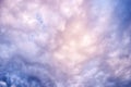 Light and colorful fluffy sunset cloud patterns and textures Royalty Free Stock Photo