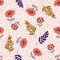 Beautiful pastel Seamless blooming floral pattern vector ,Flowe