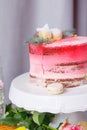 Beautiful pastry. cakes and macaroons. Sweet holiday buffet with cupcakes, cakes and other sweet desserts
