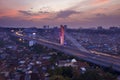 Beautiful Pasupati overpass with residential at dawn Royalty Free Stock Photo