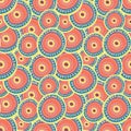 Multicolored circles layering on each other.