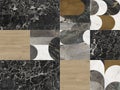 Background of a mosaic made of natural marbles, wood design and decorations for digital use Royalty Free Stock Photo